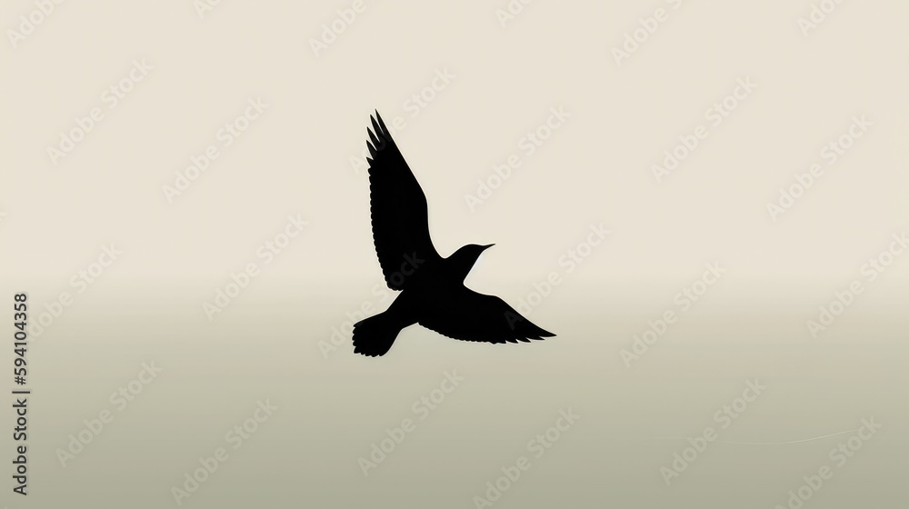Fototapeta premium Minimalistic depiction of bird taking flight