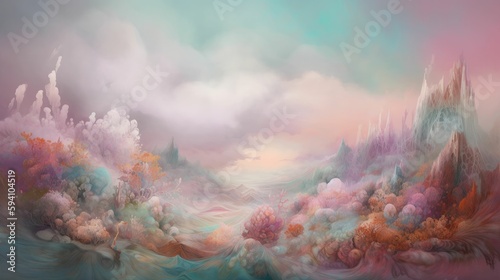 Soft pastel hues in abstract art