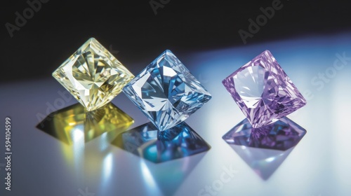 Dynamic square shapes composed of simulated diamond