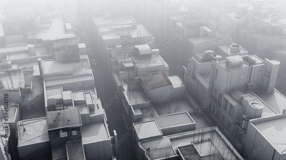 Fototapeta premium Abstract grey streets meets ocean