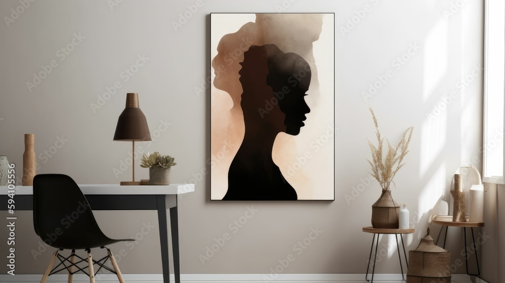 Fototapeta premium Silhouette artwork with muted tones