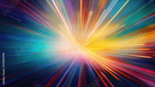 Shimmering light with radiant colors and luminous rays