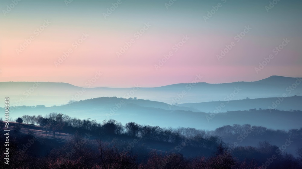 Soft pastel colors meld in a horizon of hues