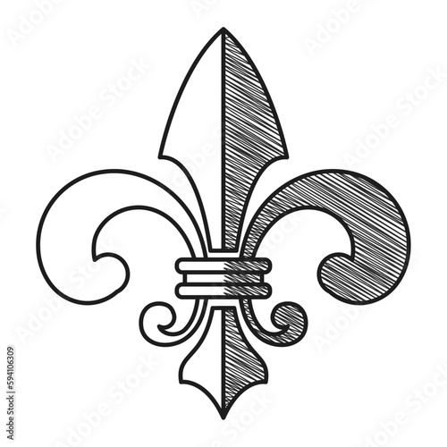 Isolated lys flower symbol sketch icon Vector