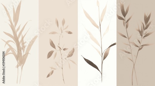 Wallpaper Mural Minimalist drawing of plant in simple and elegant style Torontodigital.ca