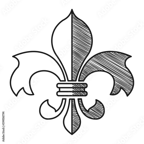 Isolated lys flower symbol sketch icon Vector