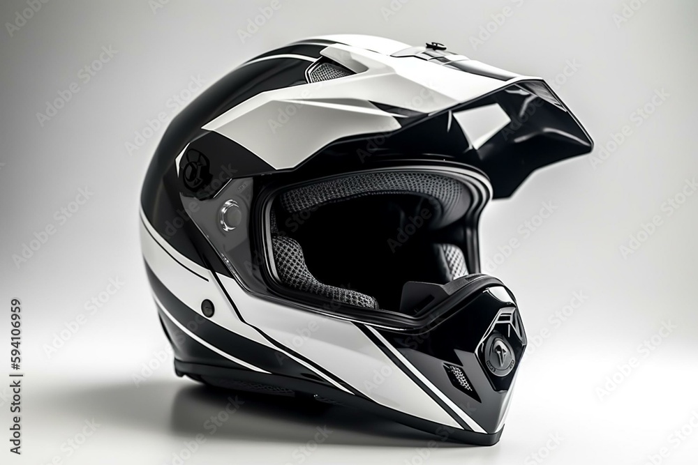 motorcycle helmet on a white background. Generative AI