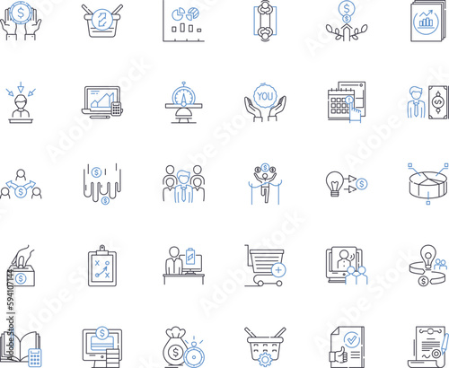 Digital science line icons collection. Technological, Electronic, Virtual, Quantum, Computational, Data-driven, Cybernetic vector and linear illustration. Innovation,Automation,Animation outline signs