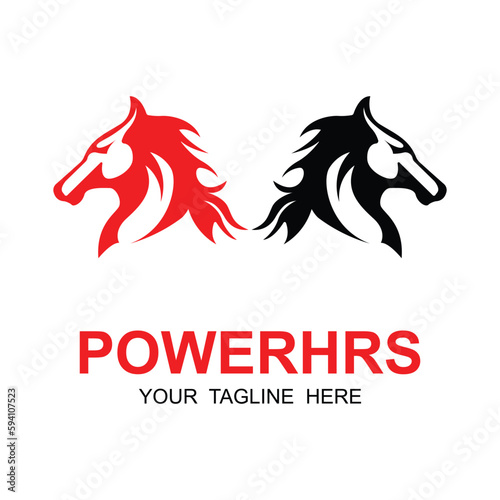 Elegant horse icon. Royal stallion logo. Equine stables sign. Equestrian brand emblem with slogan template