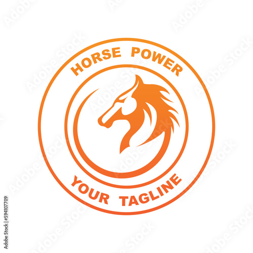 Elegant horse icon. Royal stallion logo. Equine stables sign. Equestrian brand emblem with slogan template