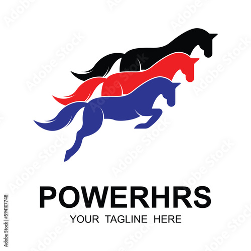 Elegant horse icon. Royal stallion logo. Equine stables sign. Equestrian brand emblem with slogan template