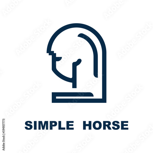 Elegant horse icon. Royal stallion logo. Equine stables sign. Equestrian brand emblem with slogan template