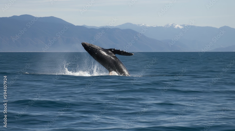 Fototapeta premium Whale watching and bird watching tour