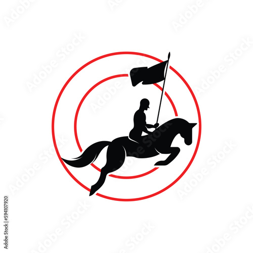 Elegant horse icon. Royal stallion logo. Equine stables sign. Equestrian brand emblem with slogan template