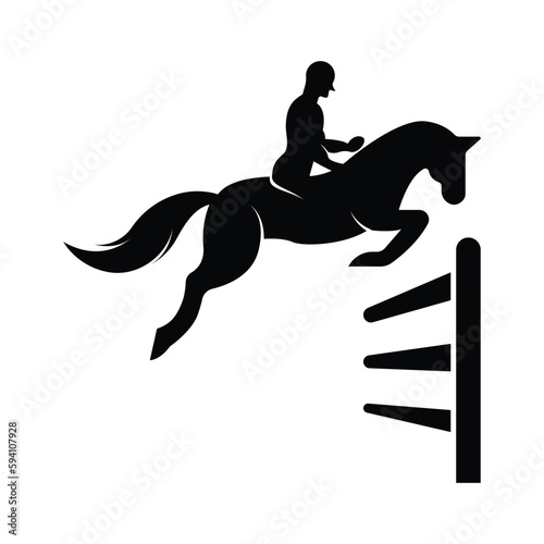 Elegant horse icon. Royal stallion logo. Equine stables sign. Equestrian brand emblem with slogan template