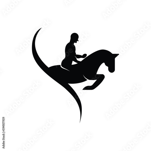 Elegant horse icon. Royal stallion logo. Equine stables sign. Equestrian brand emblem with slogan template