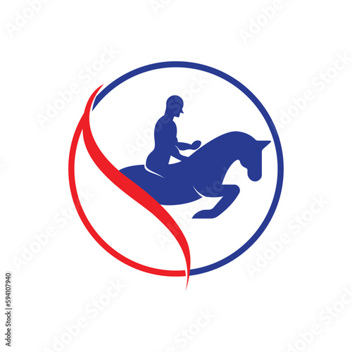 Elegant horse icon. Royal stallion logo. Equine stables sign. Equestrian brand emblem with slogan template