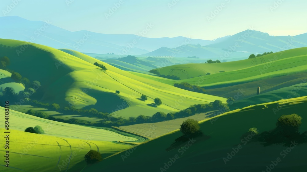 A simple yet awe-inspiring depiction of rolling hills