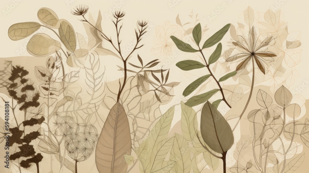 Botanical drawing of a soft gentle plant Botanical drawing of a soft gentle plant