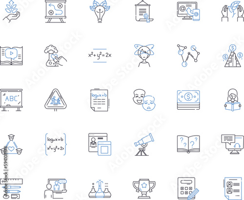 Awareness line icons collection. Consciousness, Insight, Perception, Recognition, Understanding, Alertness, Realization vector and linear illustration. Comprehension,Observance,Mindfulness outline