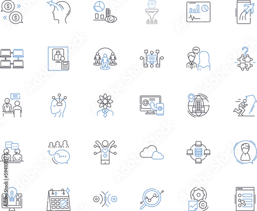 Valokuva Product training line icons collection