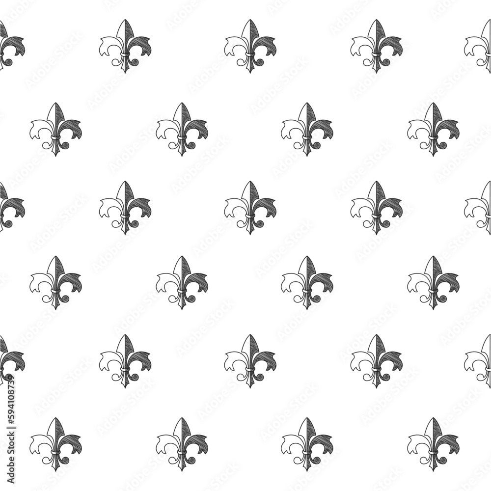 Seamless pattern background with lys flower symbols Vector