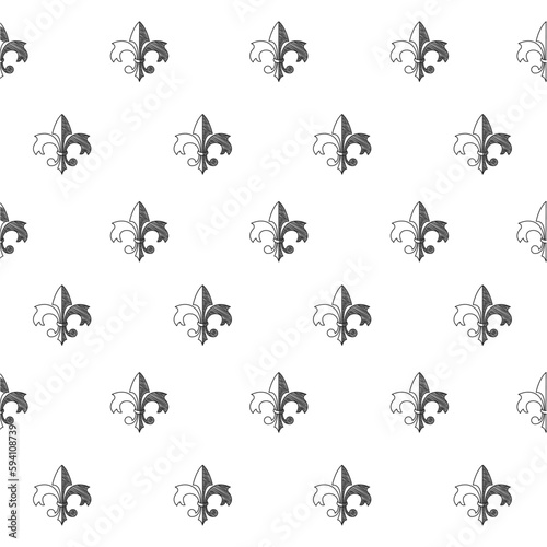 Seamless pattern background with lys flower symbols Vector