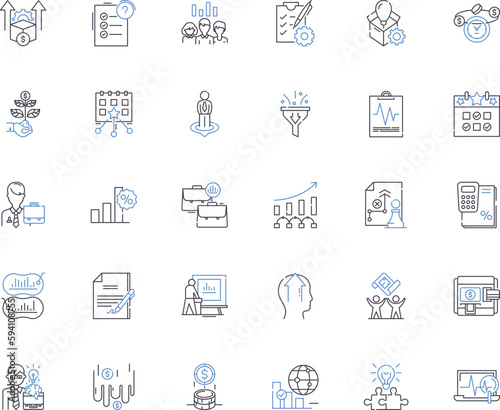 Financial gains line icons collection. Wealth, Profit, Income, Return, Dividend, Capital, Bonus vector and linear illustration. Yield,Growth,Revenue outline signs set