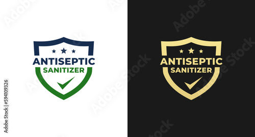 Antiseptic label vector or Antiseptic badge vector isolated in flat style. Best Antiseptic label vector for product packaging design element. Simple Antiseptic badge vector isolated.