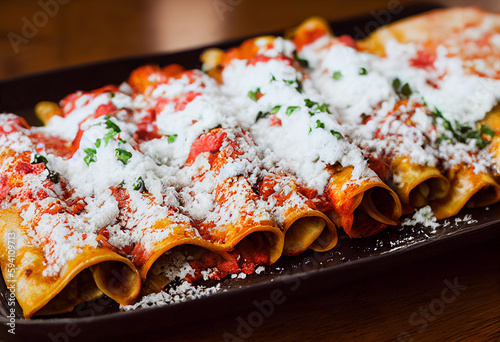 Enchilada, enchiladas traditional mexican dish, generative AI
