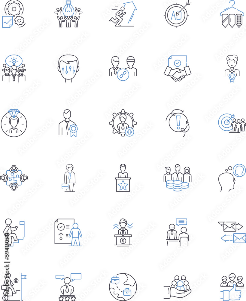 Upper hierarchy line icons collection. Boss, Executive, Director, Manager, Leader, CEO, Chairman vector and linear illustration. President,Supervisor,Head outline signs set Upper hierarchy line icons collection. Boss, Executive, Director, Manager, Leader, CEO, Chairman vector and linear illustration. President,Supervisor,Head outline signs set