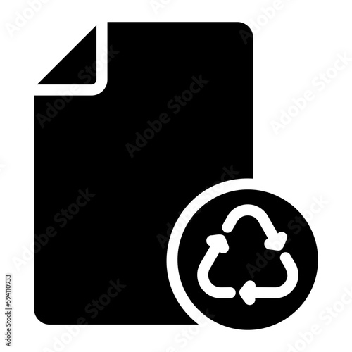 recycled paper glyph icon