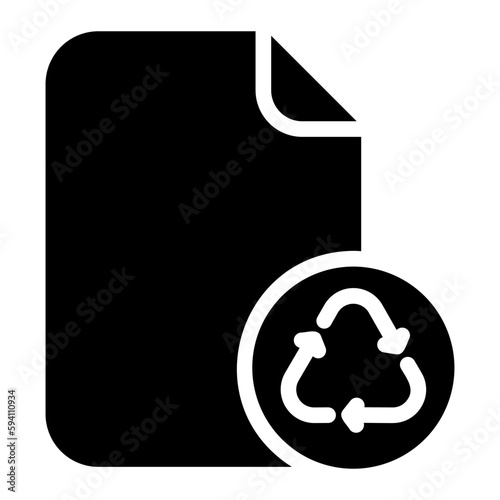 recycled paper glyph icon