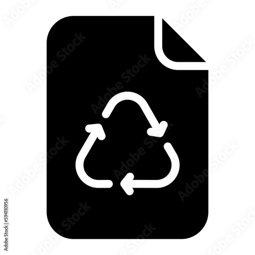 recycled paper glyph icon