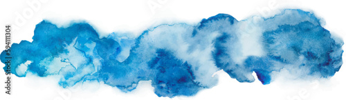 Abstract blue watercolor on white background. Hand drawn illustration. Vector EPS.