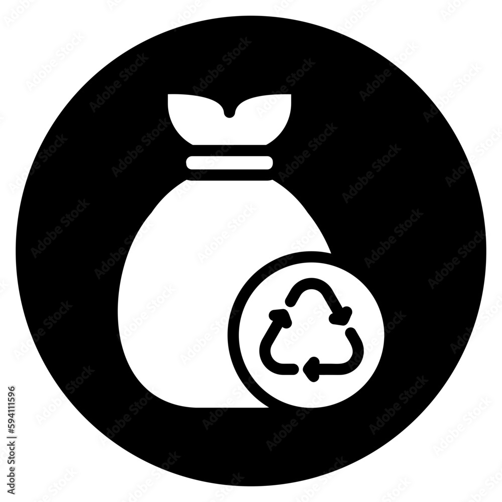 recycle bag glyph icon