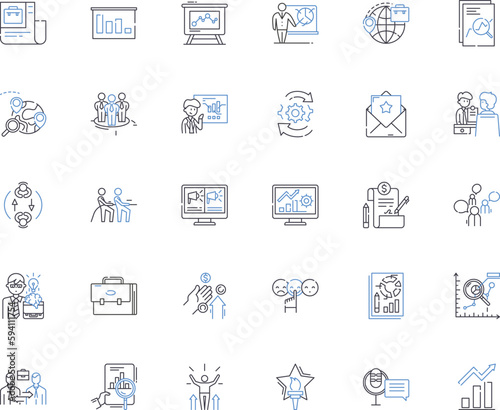 Commercial progress line icons collection. Innovation  Growth  Development  Expansion  Advancement  Breakthrough  Success vector and linear illustration. Prosperity Efficiency Improvement outline