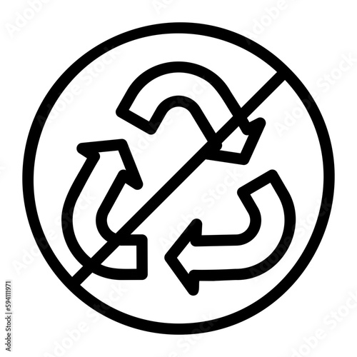 non recyclable line icon