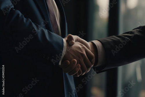 close up of business people shaking hands - ai.