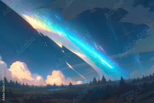 shimmering comet made of pure magical energy