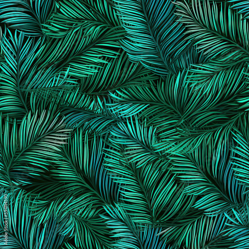 Nature tropical leaves pattern design line  arts. Hand drawn outline design for fabric   print  cover  banner and invitation . Generative ai.