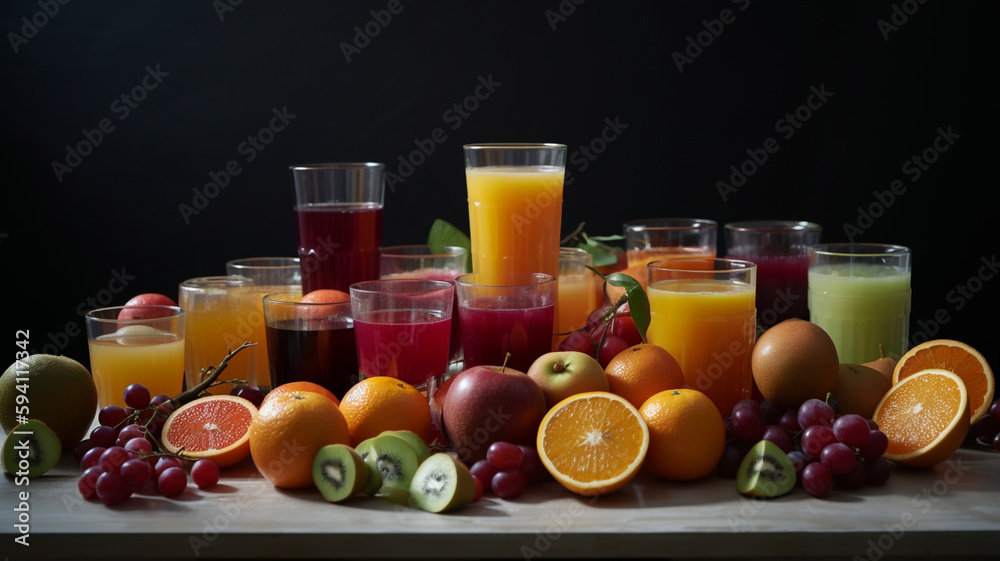 Healthy fruit juices on empty studio background. Healthy fruit juices on empty studio background.