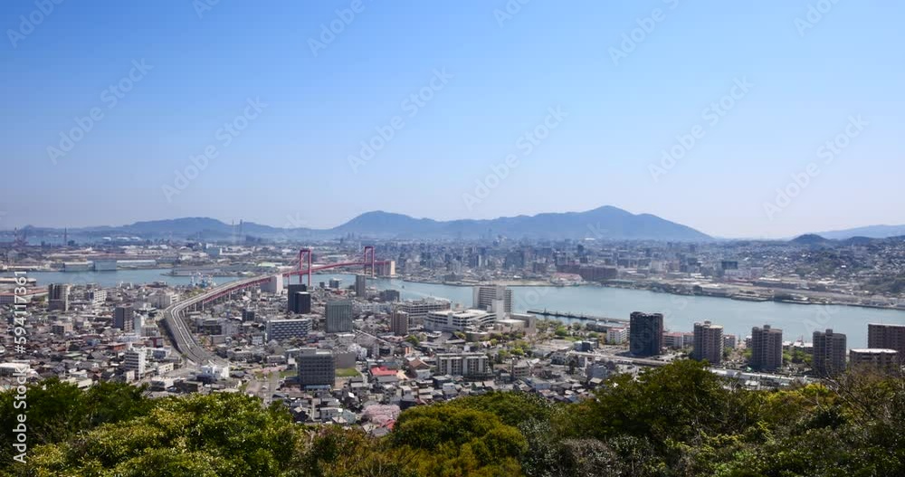 高塔山からの見る北九州の工場地帯 高塔山からの見る北九州の工場地帯