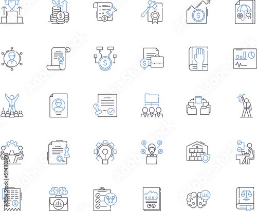 Legal Advisor line icons collection. Legal, Advisor, Counsel, Expert, Lawyer, Attorney, Consultant vector and linear illustration. Advocate,Advocate,Authority outline signs set