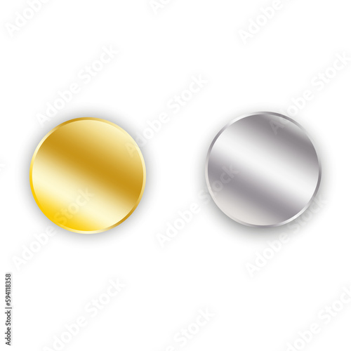 Gold silver circles. Award background. Certificate design. Technology round. Vector illustration.