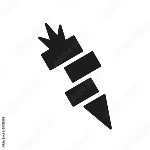 カットされた黒いニンジンのアイコン