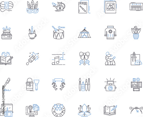 Original concept line icons collection. Innovation, Creativity, Novelty, Piering, Revolutioanry, Unconventional, Unique vector and linear illustration. Bold,Distinctive,Trailblazing outline signs set