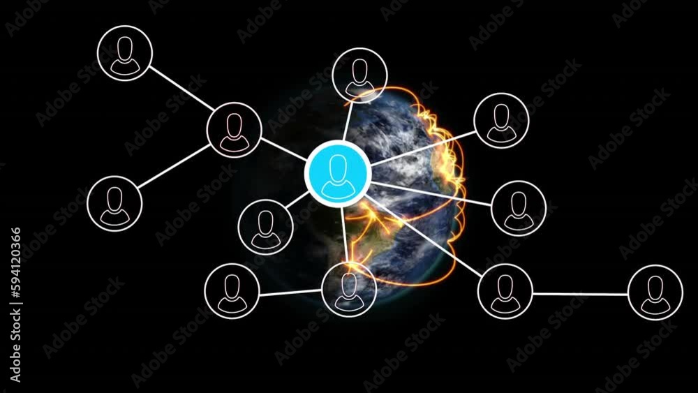 Animation of globe and network of connections