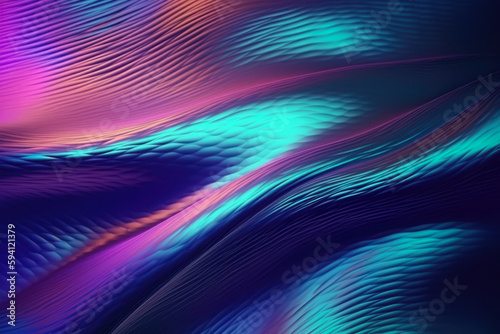 Abstract Holographic Waves texture features a futuristic and digital design with vibrant colors and iridescent effects that create a mesmerizing and eye-catching visual experience.