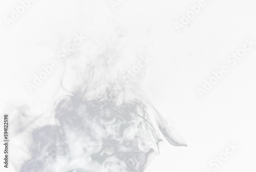 White, smoke and fog with steam isolated on png or transparent background with gas pattern and mist. Misty, smoky and incense burning with vapor, smog and cloudy, spray or powder with texture